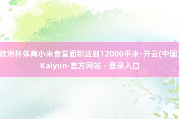 欧洲杯体育小米食堂面积达到12000平米-开云(中国)Kaiyun·官方网站 - 登录入口