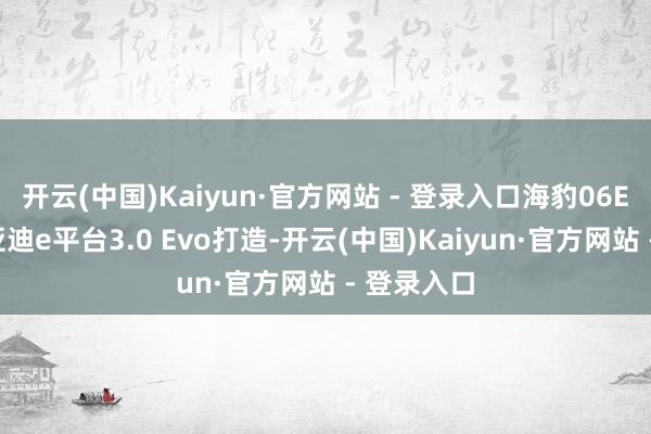 开云(中国)Kaiyun·官方网站 - 登录入口海豹06EV
