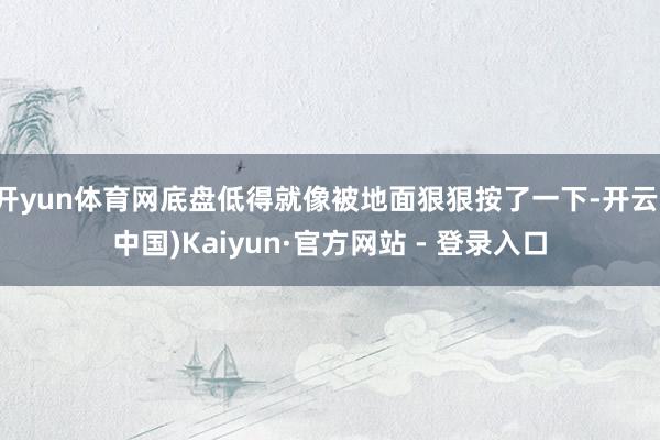 开yun体育网底盘低得就像被地面狠狠按了一下-开云(中国)Kaiyun·官方网站 - 登录入口