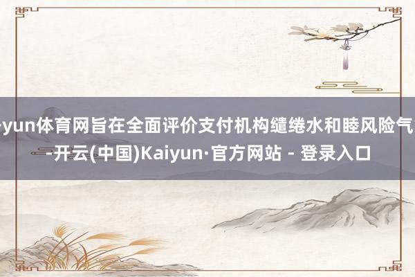 开yun体育网旨在全面评价支付机构缱绻水和睦风险气象-开云(中国)Kaiyun·官方网站 - 登录入口