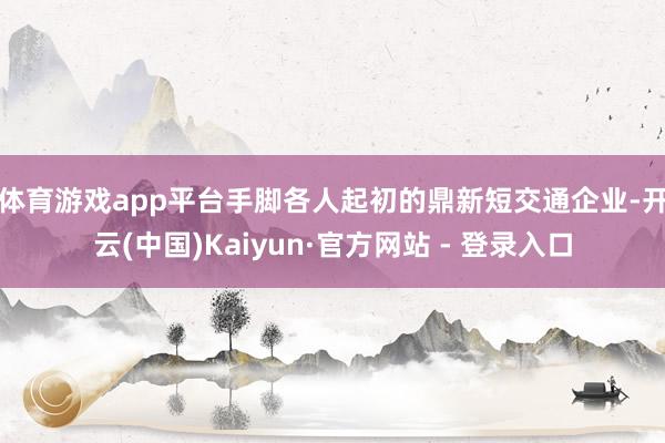 体育游戏app平台　　手脚各人起初的鼎新短交通企业-开云(中