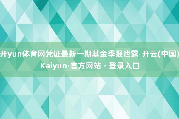 开yun体育网凭证最新一期基金季报泄露-开云(中国)Kaiyun·官方网站 - 登录入口