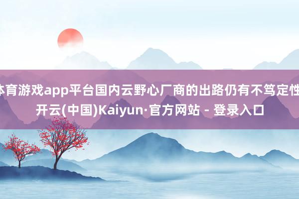 体育游戏app平台国内云野心厂商的出路仍有不笃定性-开云(中国)Kaiyun·官方网站 - 登录入口