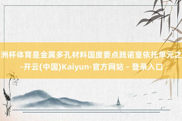 欧洲杯体育是金属多孔材料国度要点践诺室依托单元之一-开云(中国)Kaiyun·官方网站 - 登录入口